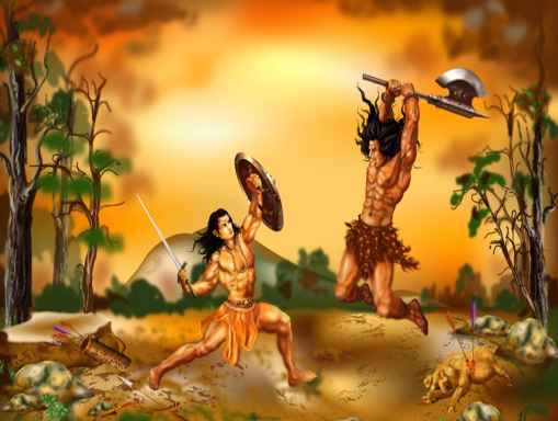 Arjuna and Shiva